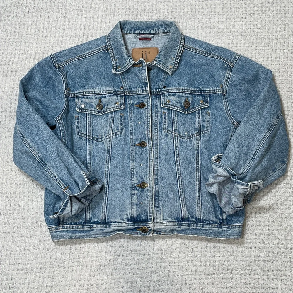 Vintage Jay Jacobs Embellished Upcycled 80s Trucker Denim Jean Jacket Size Small